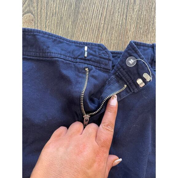 Soho Jeans New York & Company Chino Shorts Mid Rise Cotton Blend Navy Size 12 - Picture 4 of 7